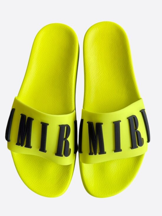 Amiri Yellow & Black Logo Rubber Slides main image 7